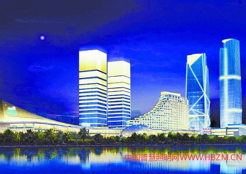 會展片區(qū)夜景提升效果圖。