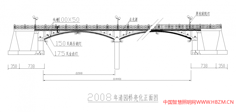 張家口清園橋夜景亮化改造