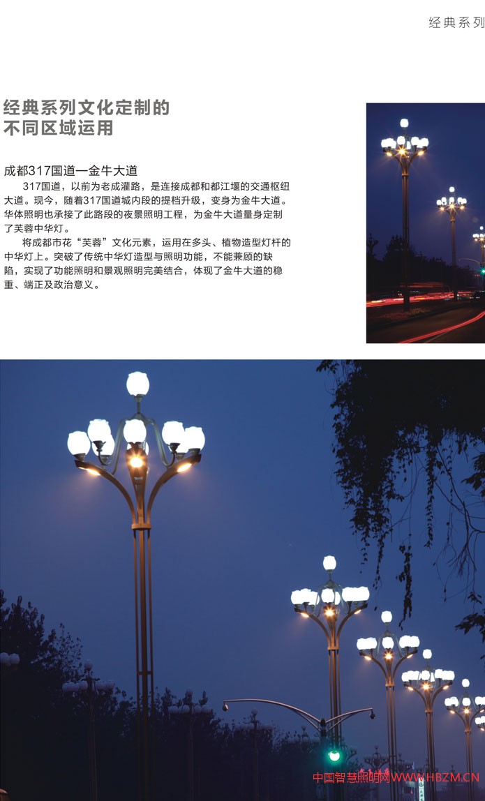 文化定制芙蓉中華燈不同區(qū)域的應用成都317國道-金牛大道