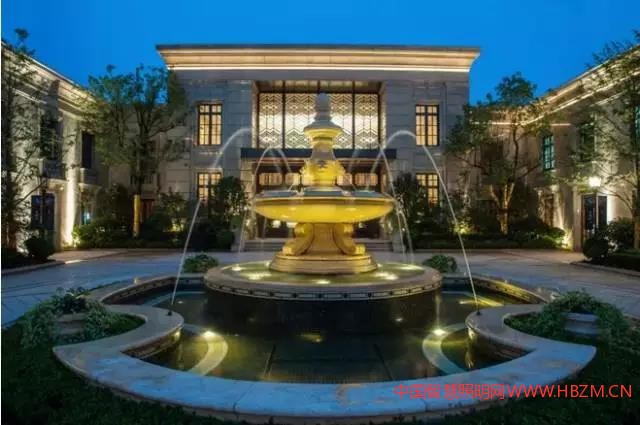 歐式噴泉夜景照明