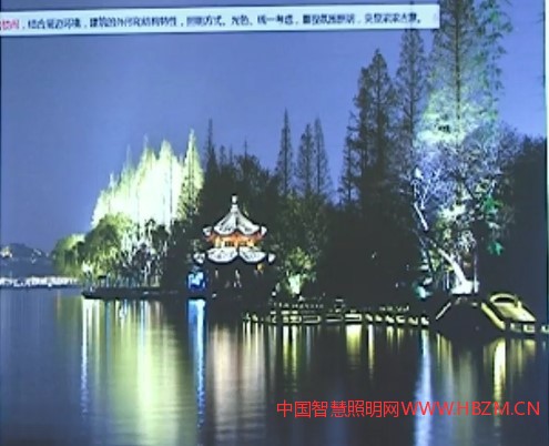 湖心四島里面這些亭臺樓閣的夜景照明