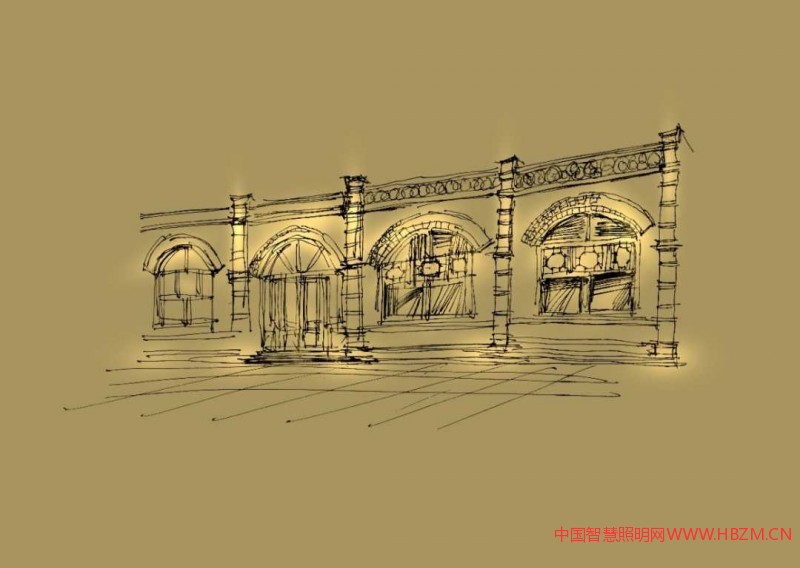 這棟建筑最好是用投光燈做泛光刻畫