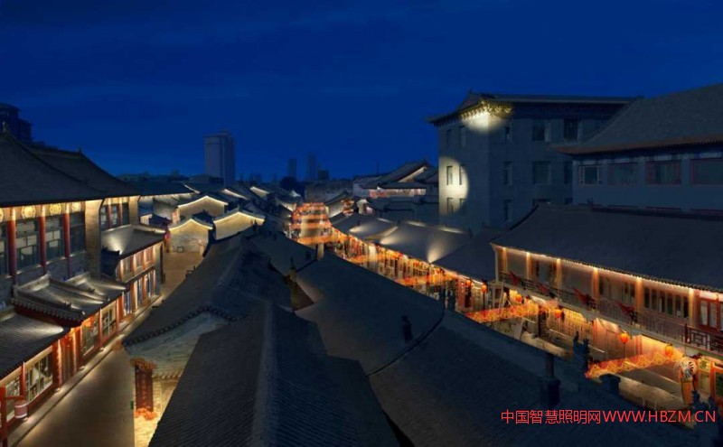 屋頂用立桿燈照亮局部