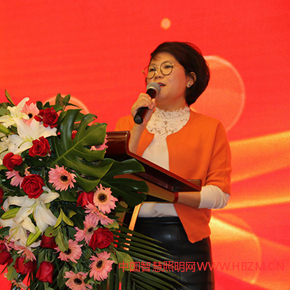 ▲中山市湖南商會(huì)LED專(zhuān)業(yè)委員會(huì)輪值會(huì)長(zhǎng)喻銀芝致辭