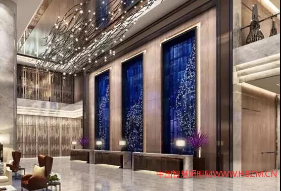 淄博喜來登-電腦繪制的大堂空間照明效果圖--中國智慧照明網(wǎng)