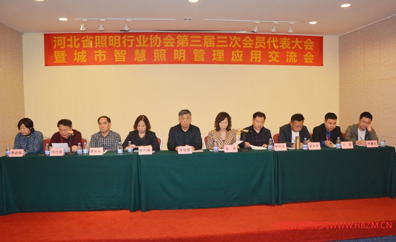 河北省照明行業(yè)協(xié)會第三屆三次會員代表大會 暨城市智慧照明管理應(yīng)用交流會主席臺