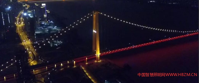 武漢楊泗港長江大橋夜景照明