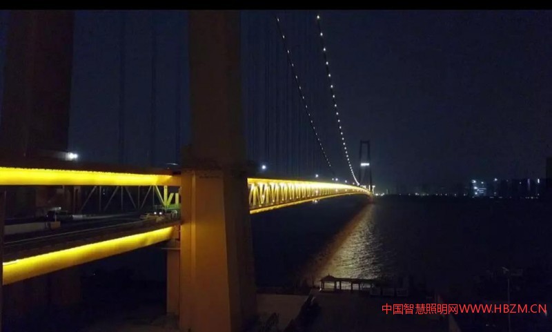 武漢楊泗港長江大橋夜景照明