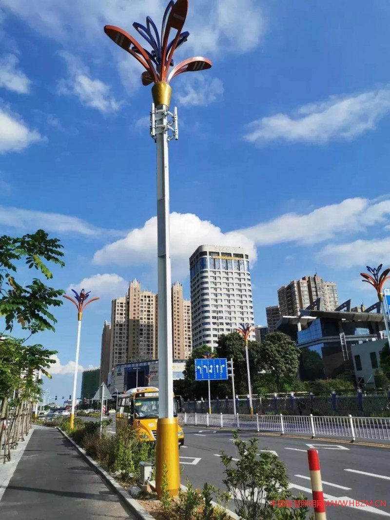 ▲新園北路的智慧燈桿