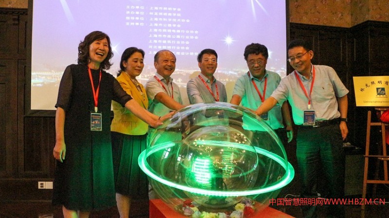 上海市照明學(xué)會理事長梁榮慶、上海市照明學(xué)會副理事長郝洛西、上海市照明學(xué)會會長蘇耀康、上海市公路學(xué)會會長劉鈞偉、河北省照明行業(yè)協(xié)會駐會副會長秘書長張燕、林龍照明商學(xué)院董事長胡協(xié)春上臺，共同點亮儀式的啟動球。