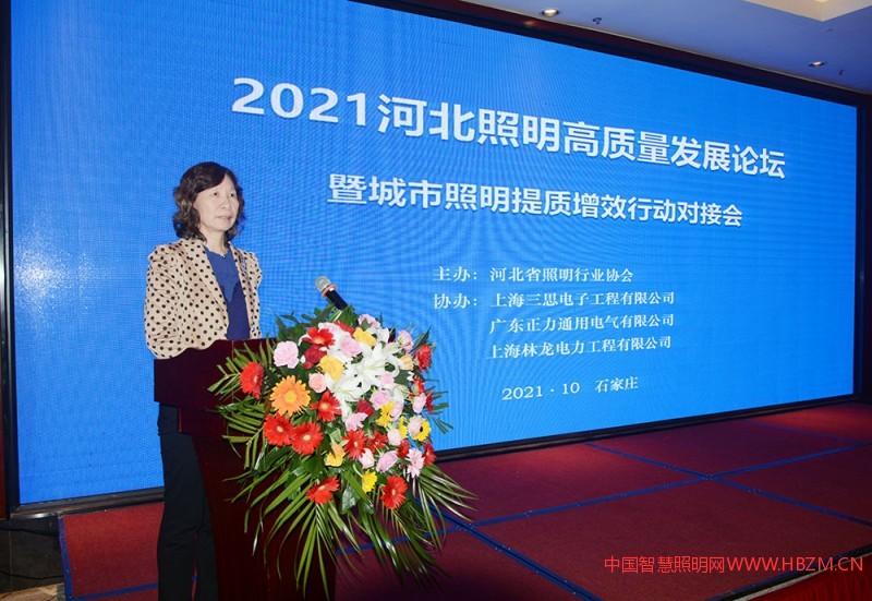 河北省照明行業(yè)協(xié)會(huì)駐會(huì)副會(huì)長、秘書長張燕主持論壇